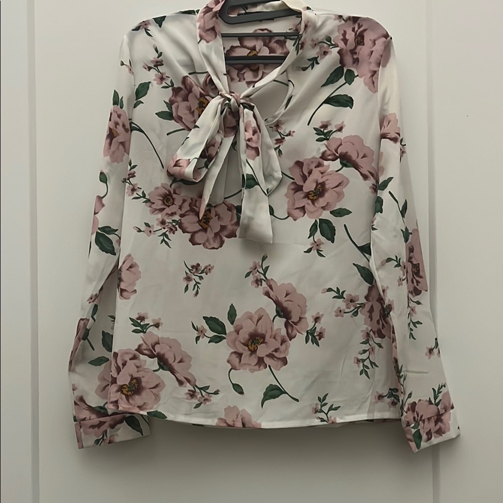 SHEIN blouse w/neck tie.